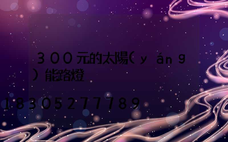 300元的太陽(yáng)能路燈