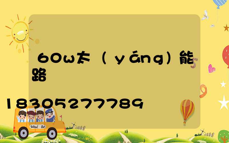 60w太陽(yáng)能路燈