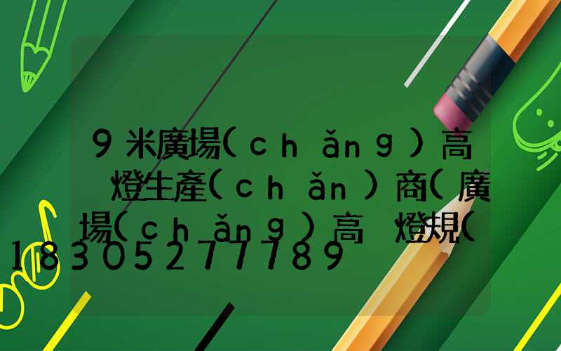 9米廣場(chǎng)高桿燈生產(chǎn)商(廣場(chǎng)高桿燈規(guī)格)