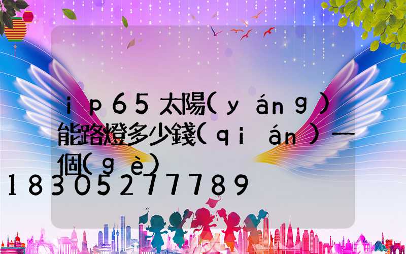 ip65太陽(yáng)能路燈多少錢(qián)一個(gè)