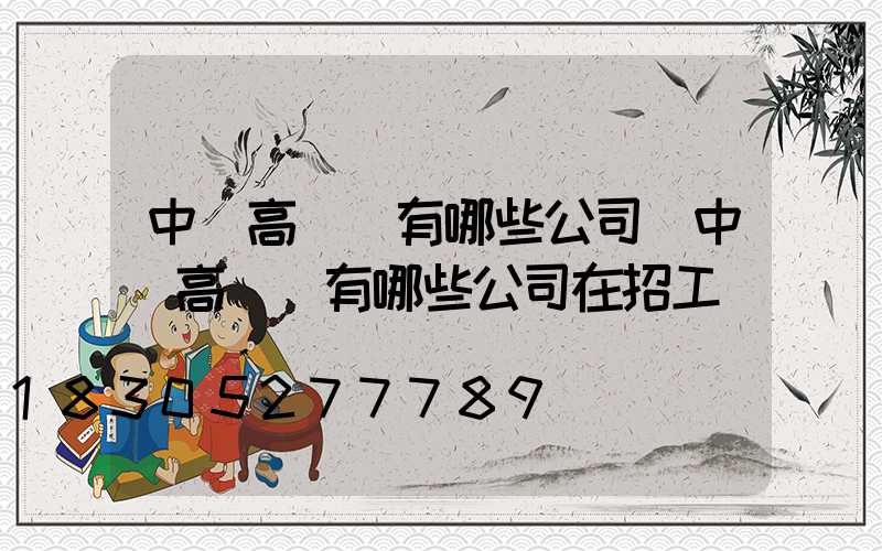 中寧高桿燈有哪些公司(中寧高桿燈有哪些公司在招工)