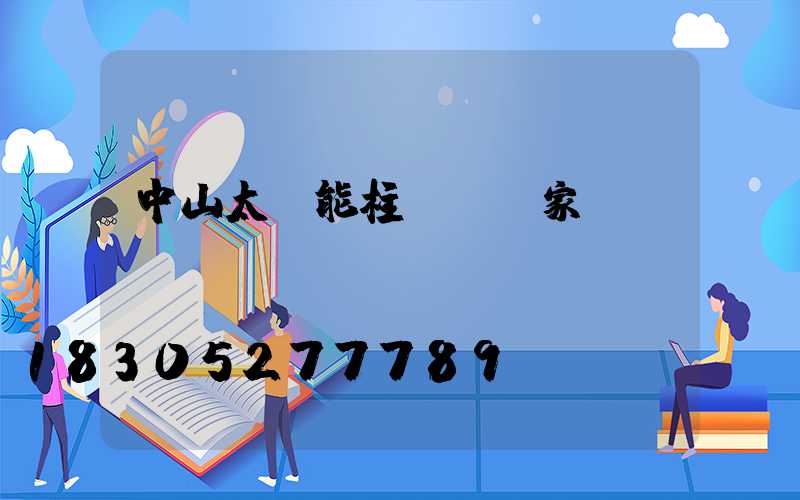 中山太陽能柱頭燈廠家