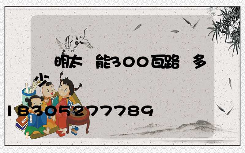 亞明太陽能300瓦路燈多少錢