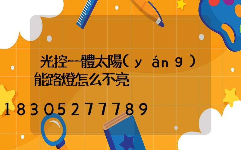 光控一體太陽(yáng)能路燈怎么不亮