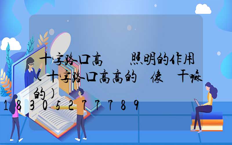 十字路口高桿燈照明的作用(十字路口高高的攝像頭干嘛的)