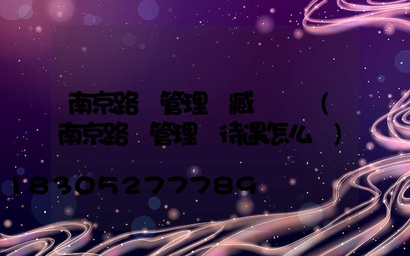 南京路燈管理處臧鋒簡歷(南京路燈管理處待遇怎么樣)