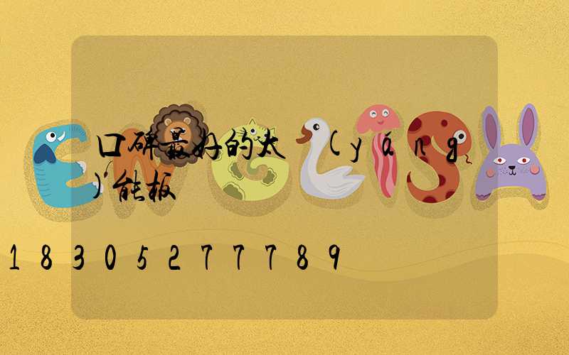 口碑最好的太陽(yáng)能板
