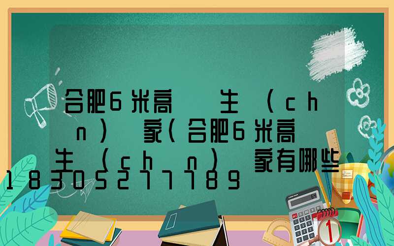 合肥6米高桿燈生產(chǎn)廠家(合肥6米高桿燈生產(chǎn)廠家有哪些)