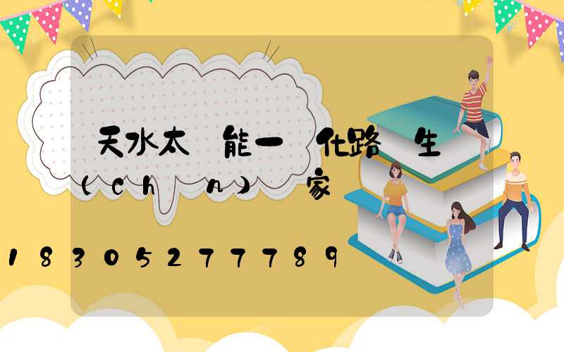 天水太陽能一體化路燈生產(chǎn)廠家
