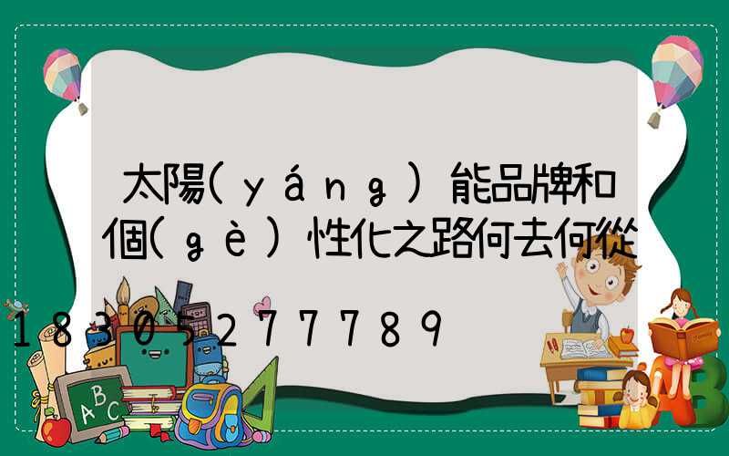 太陽(yáng)能品牌和個(gè)性化之路何去何從