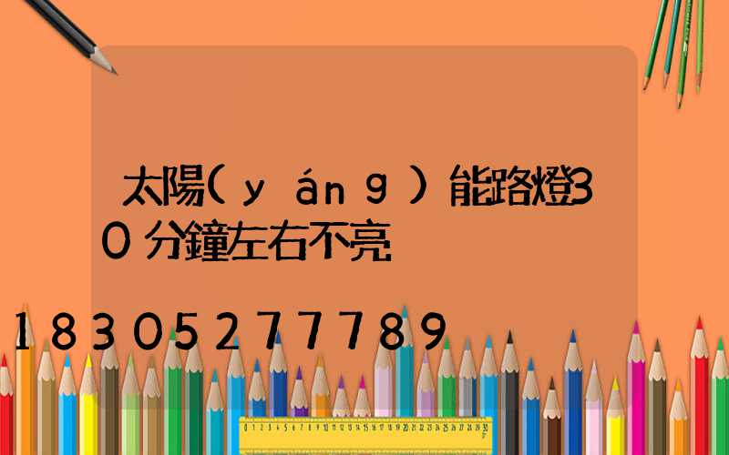 太陽(yáng)能路燈30分鐘左右不亮