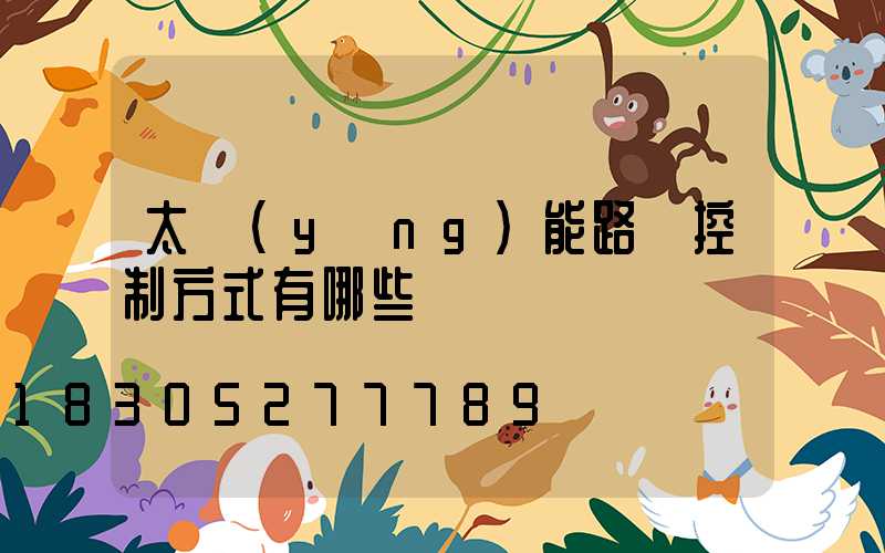 太陽(yáng)能路燈控制方式有哪些