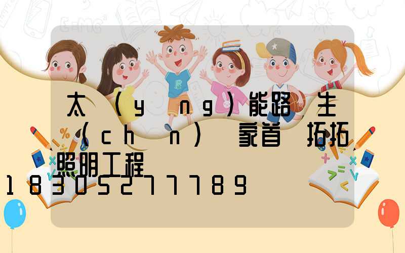 太陽(yáng)能路燈生產(chǎn)廠家首選拓拓照明工程