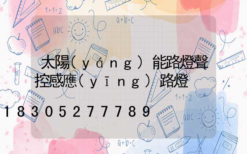 太陽(yáng)能路燈聲控感應(yīng)路燈
