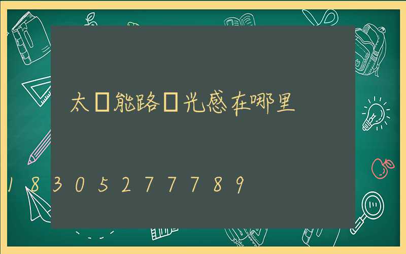 太陽能路燈光感在哪里