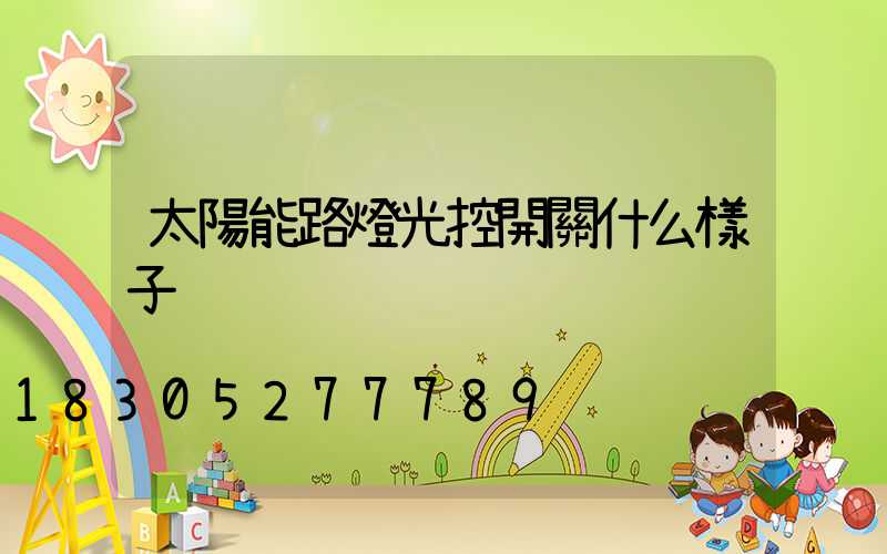 太陽能路燈光控開關什么樣子