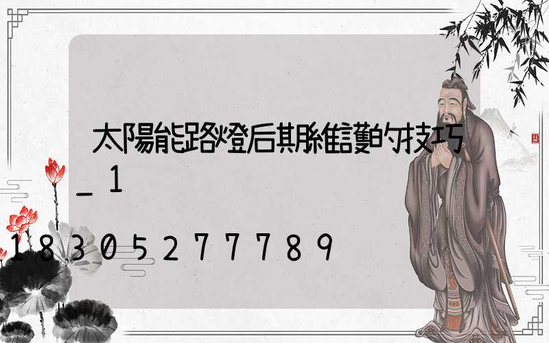 太陽能路燈后期維護的技巧_1