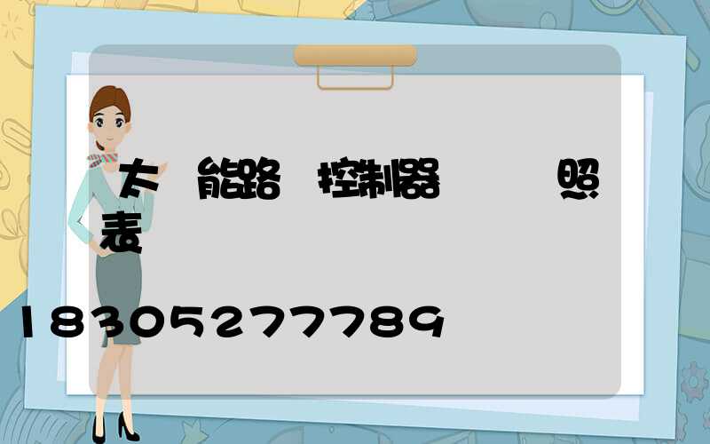 太陽能路燈控制器調試對照表