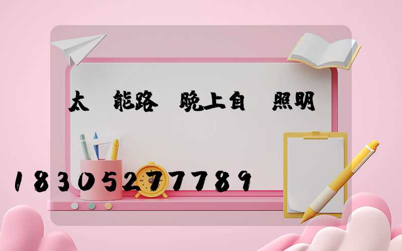 太陽能路燈晚上自動照明