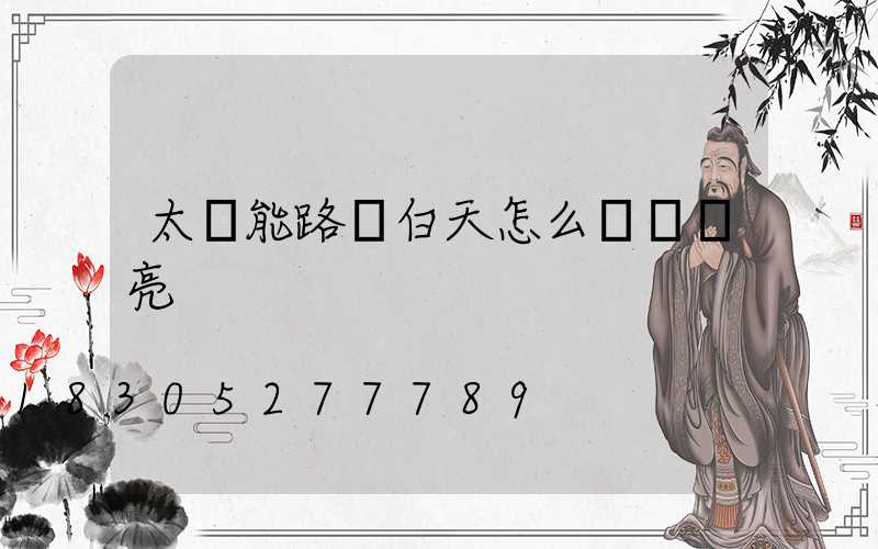 太陽能路燈白天怎么測試燈亮