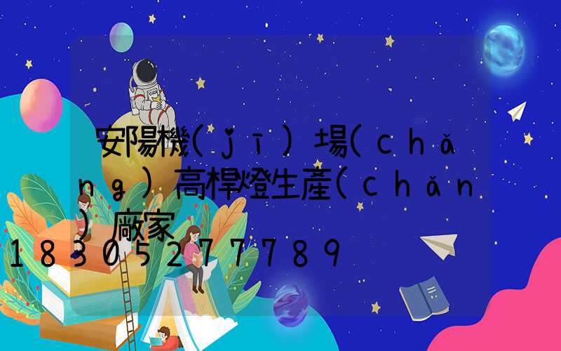 安陽機(jī)場(chǎng)高桿燈生產(chǎn)廠家