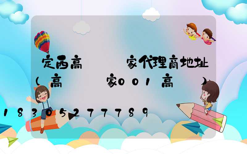定西高桿燈廠家代理商地址(高桿燈廠家001高桿燈)