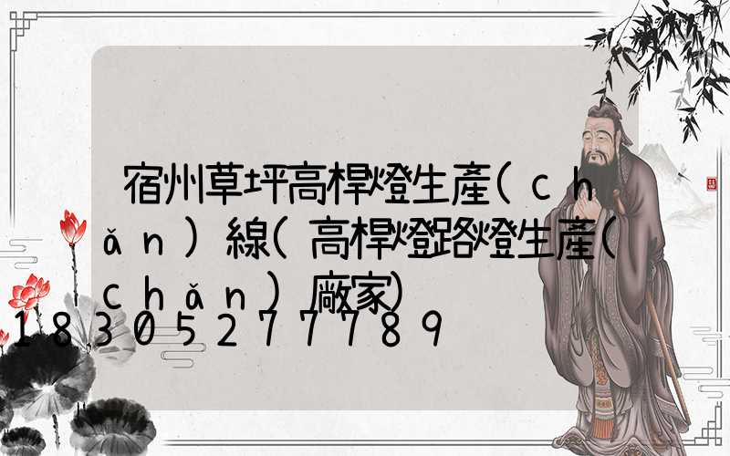 宿州草坪高桿燈生產(chǎn)線(高桿燈路燈生產(chǎn)廠家)