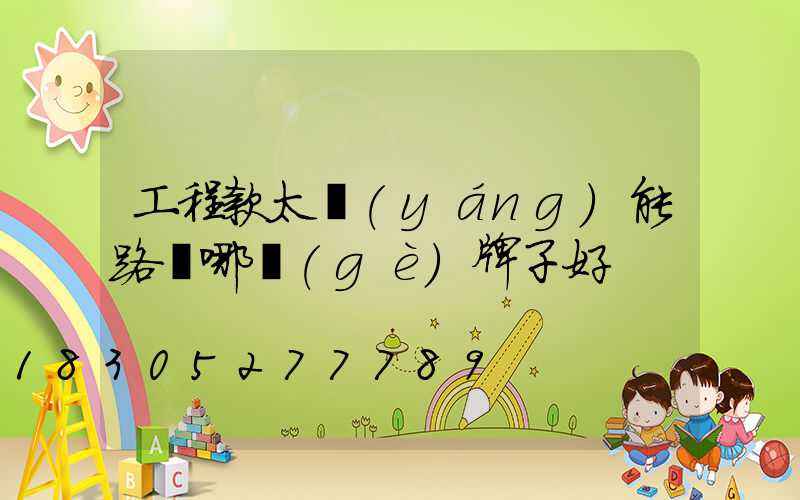 工程款太陽(yáng)能路燈哪個(gè)牌子好