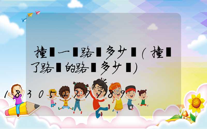 撞壞一個路燈多少錢(撞壞了路邊的路燈多少錢)