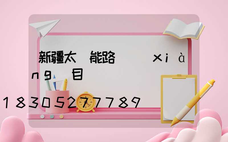 新疆太陽能路燈項(xiàng)目