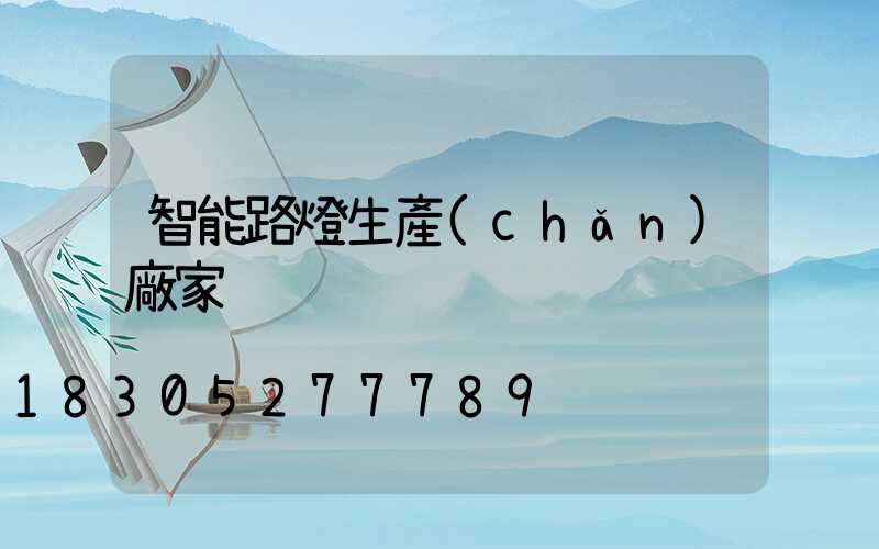 智能路燈生產(chǎn)廠家