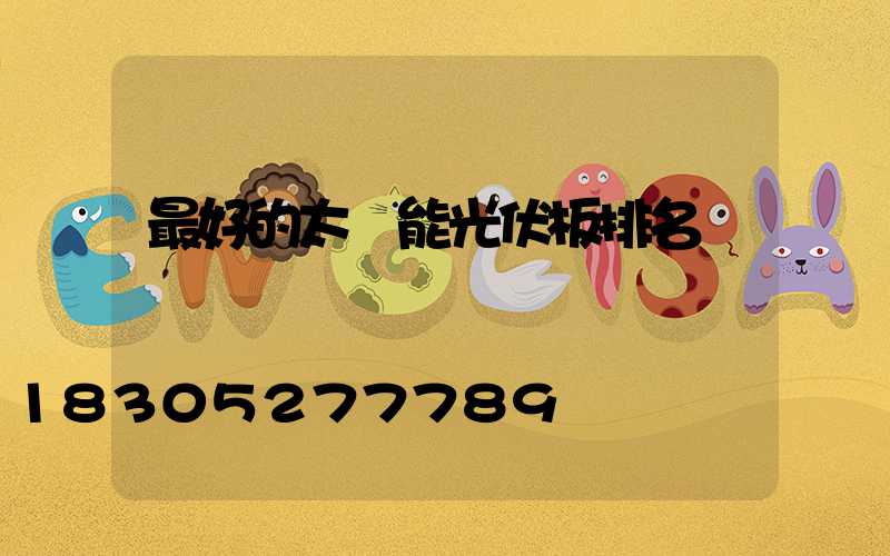 最好的太陽能光伏板排名