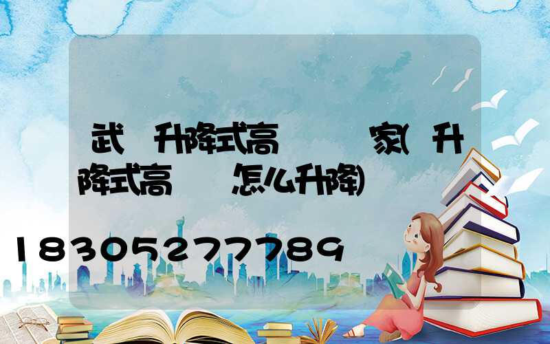 武漢升降式高桿燈廠家(升降式高桿燈怎么升降)