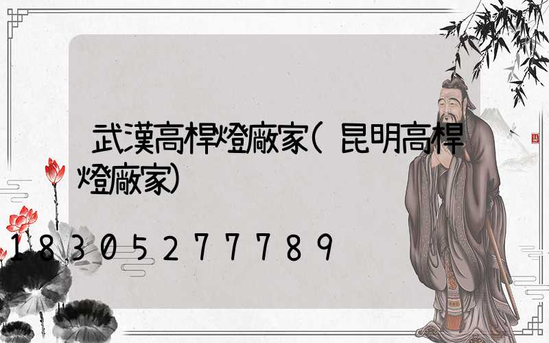 武漢高桿燈廠家(昆明高桿燈廠家)