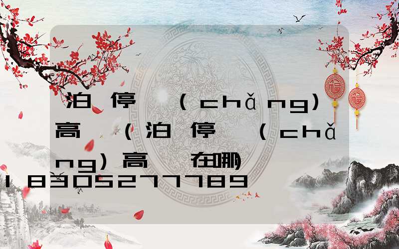 泊頭停車場(chǎng)高桿燈(泊頭停車場(chǎng)高桿燈在哪)