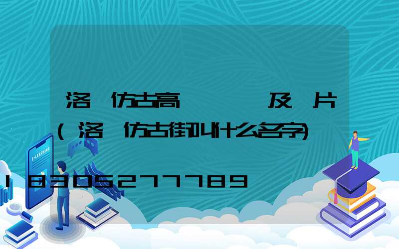 洛陽仿古高桿燈報價及圖片(洛陽仿古街叫什么名字)