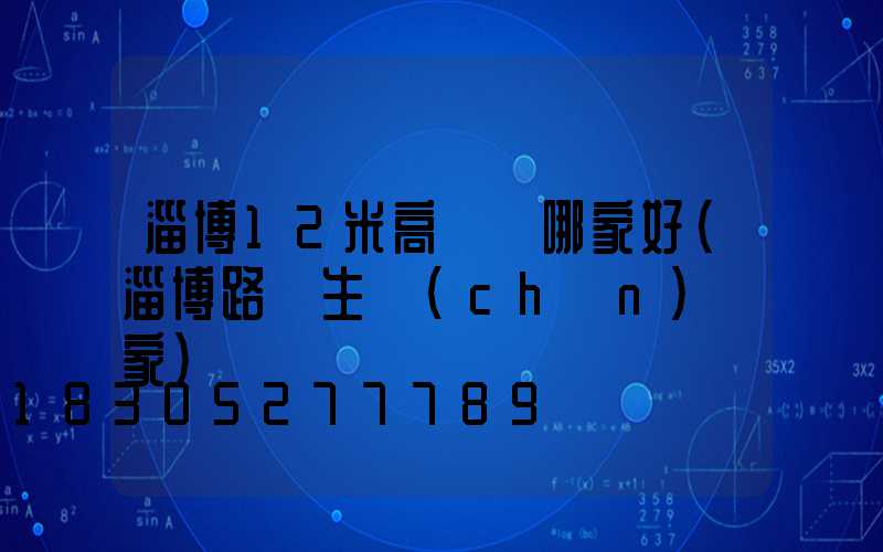 淄博12米高桿燈哪家好(淄博路燈生產(chǎn)廠家)