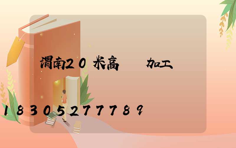 渭南20米高桿燈加工廠