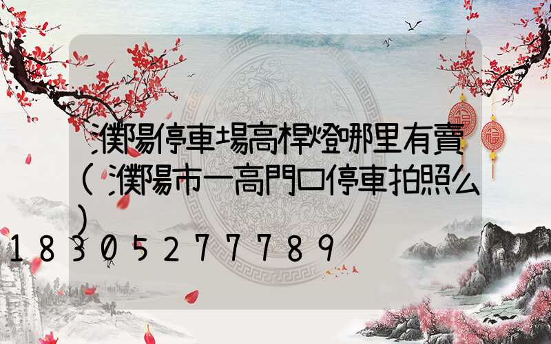 濮陽停車場高桿燈哪里有賣(濮陽市一高門口停車拍照么)