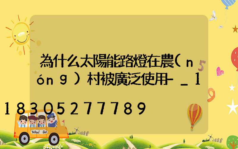 為什么太陽能路燈在農(nóng)村被廣泛使用-_1