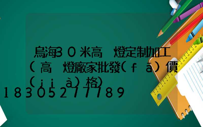烏海30米高桿燈定制加工(高桿燈廠家批發(fā)價(jià)格)