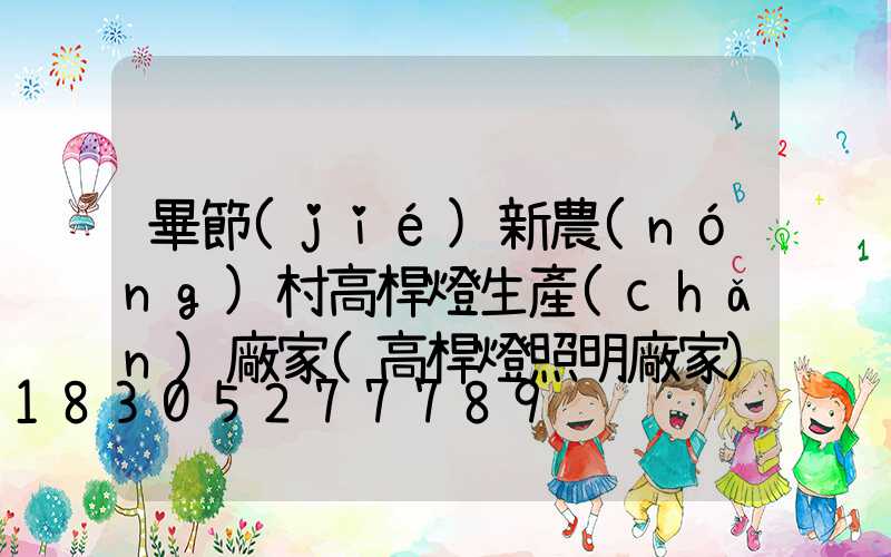 畢節(jié)新農(nóng)村高桿燈生產(chǎn)廠家(高桿燈照明廠家)