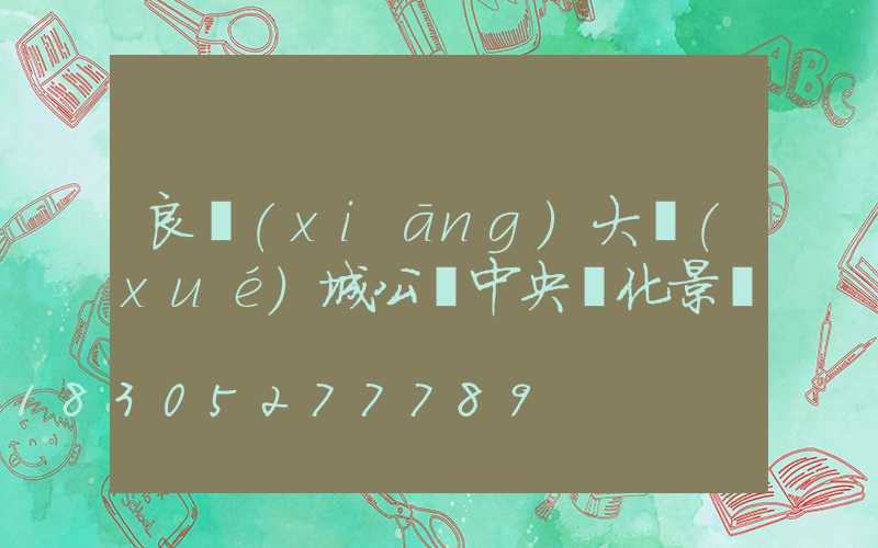 良鄉(xiāng)大學(xué)城公園中央綠化景觀
