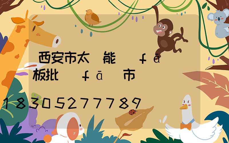 西安市太陽能發(fā)電板批發(fā)市場