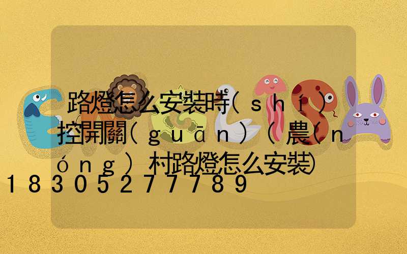路燈怎么安裝時(shí)控開關(guān)(農(nóng)村路燈怎么安裝)