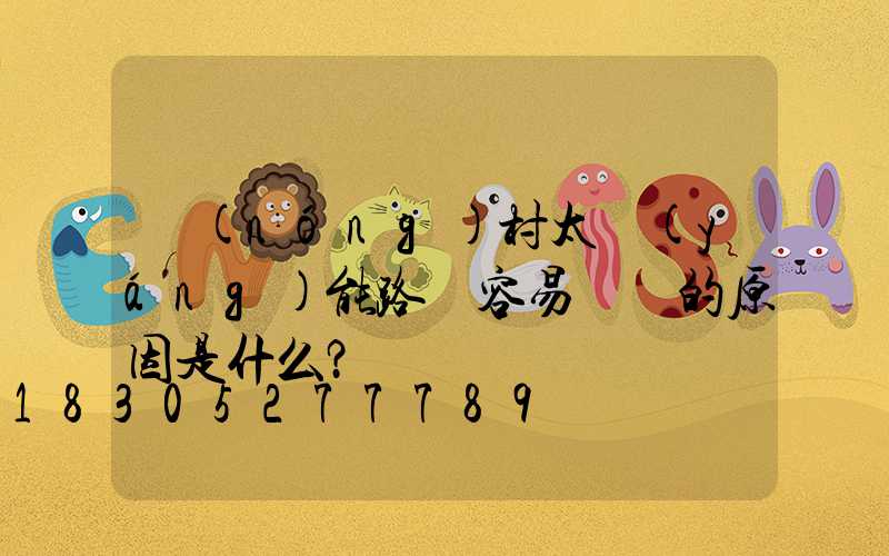 農(nóng)村太陽(yáng)能路燈容易損壞的原因是什么？