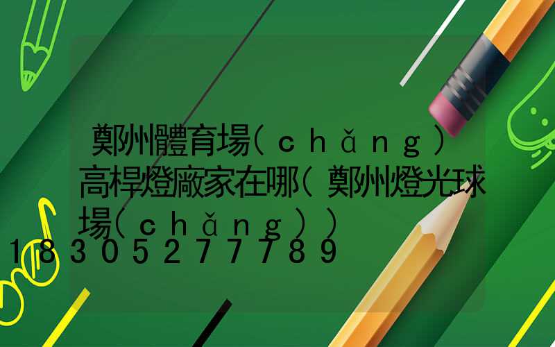 鄭州體育場(chǎng)高桿燈廠家在哪(鄭州燈光球場(chǎng))