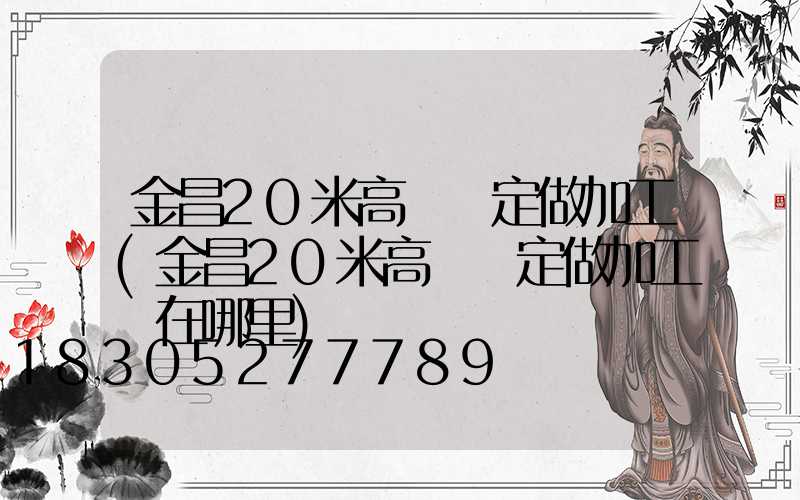 金昌20米高桿燈定做加工(金昌20米高桿燈定做加工廠在哪里)