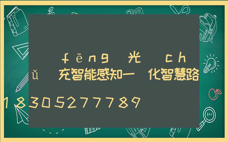 風(fēng)光儲(chǔ)充智能感知一體化智慧路燈