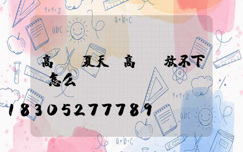 高桿燈夏天(高桿燈放不下來怎么辦)